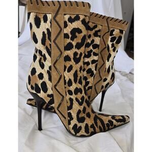 Casadei Leopard Print Ankle Boots